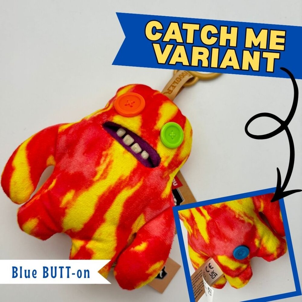 CATCH ME Fuggler SASQUOOSH 5" Collectible Plush Clip *Blue Button Variant*